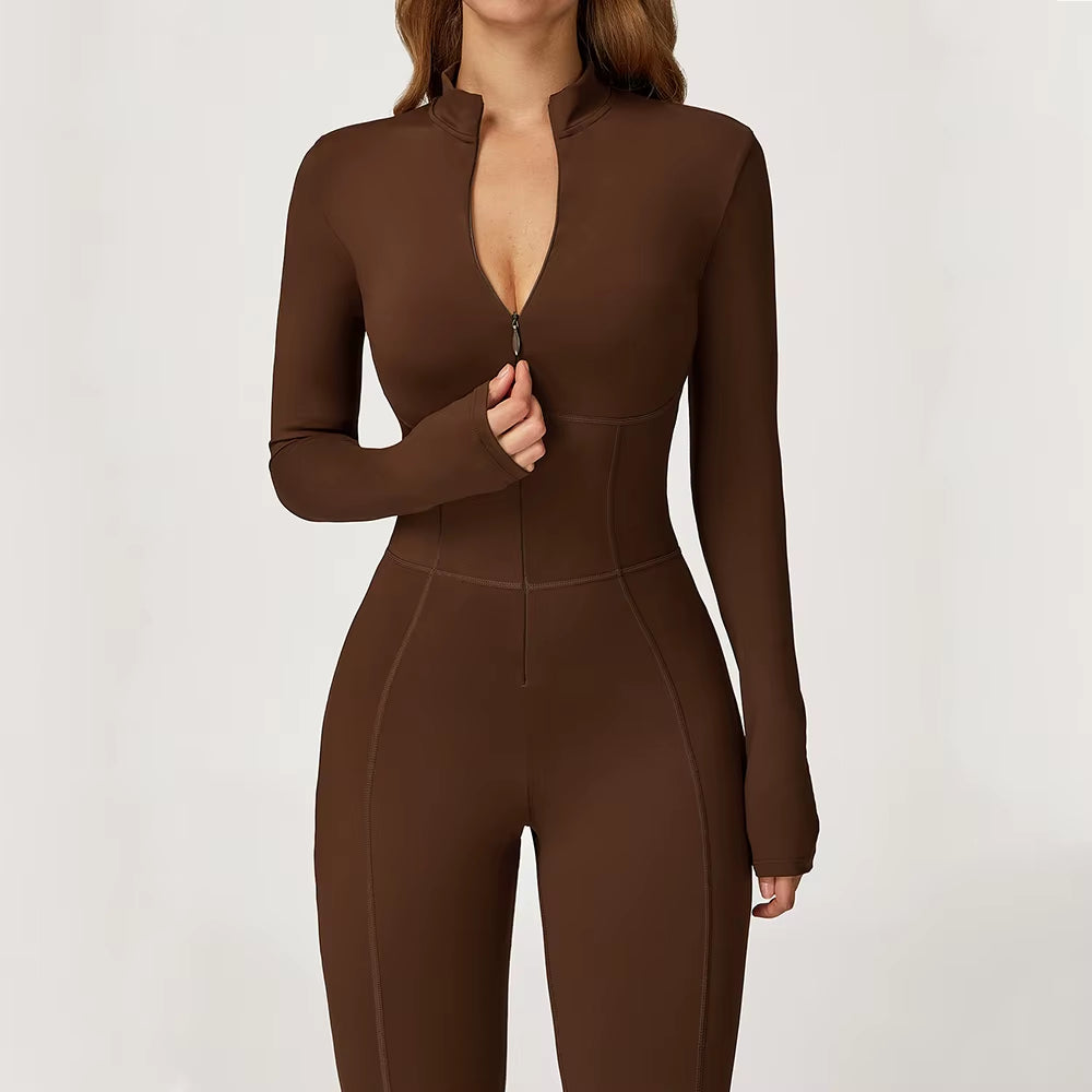 Velvet Yoga Jumpsuit Fitness Set Sports Jumpsuits Gym Clothing Set Long-Sleeved Warm Bodysuit Women Outfit Push-Up Activewear