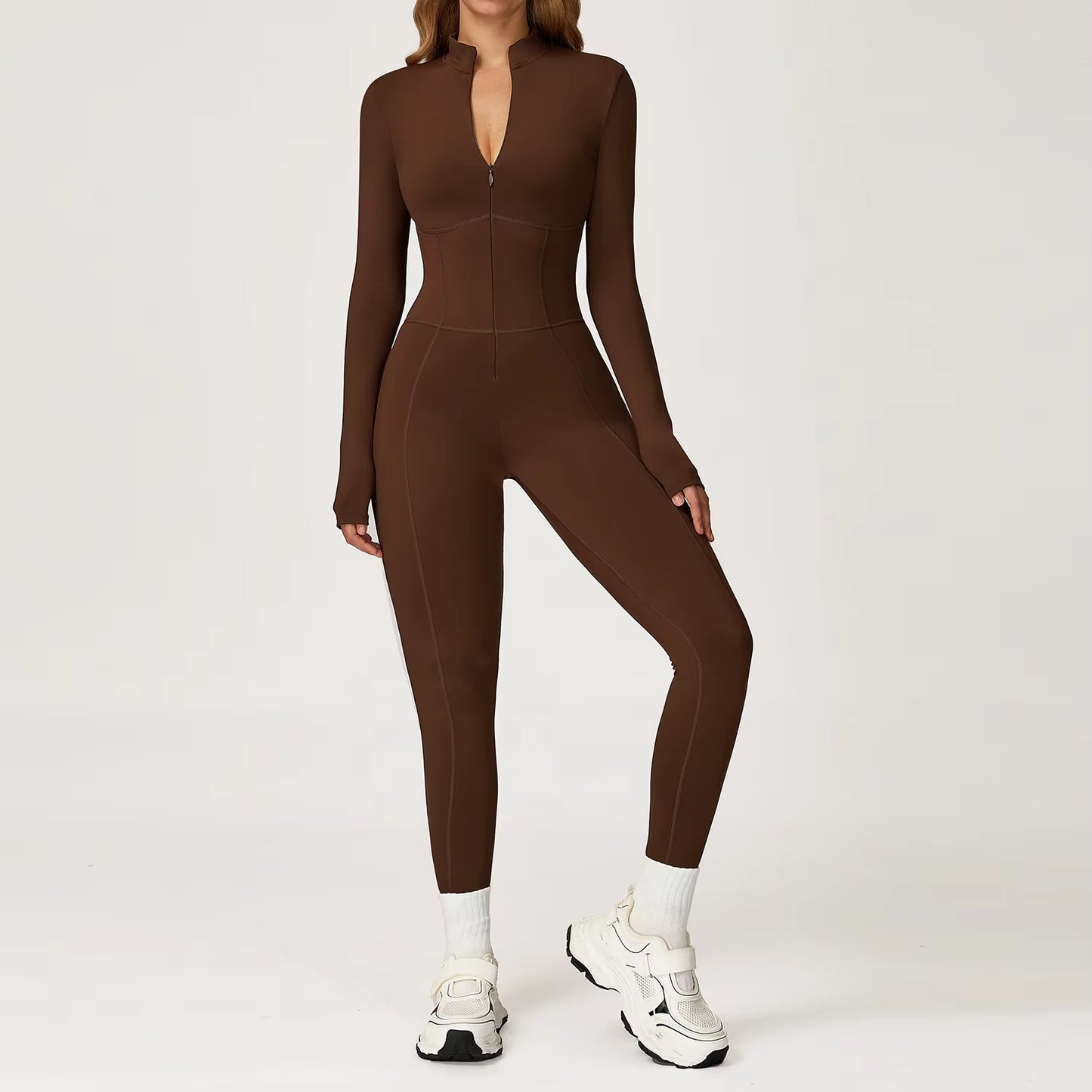 Velvet Yoga Jumpsuit Fitness Set Sports Jumpsuits Gym Clothing Set Long-Sleeved Warm Bodysuit Women Outfit Push-Up Activewear