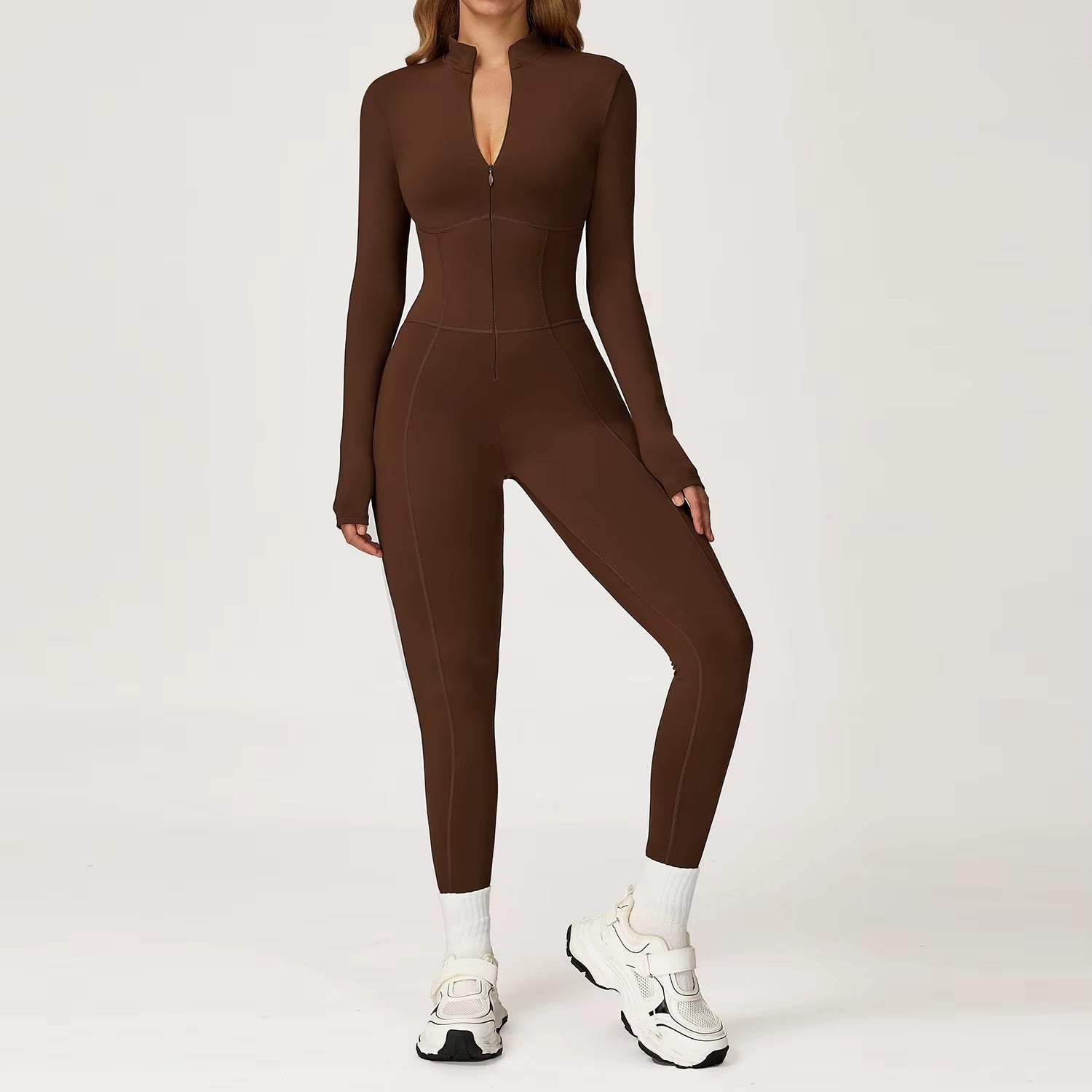 Velvet Yoga Jumpsuit Fitness Set Sports Jumpsuits Gym Clothing Set Long-Sleeved Warm Bodysuit Women Outfit Push-Up Activewear