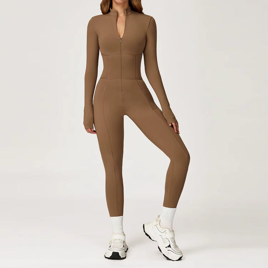 Velvet Yoga Jumpsuit Fitness Set Sports Jumpsuits Gym Clothing Set Long-Sleeved Warm Bodysuit Women Outfit Push-Up Activewear