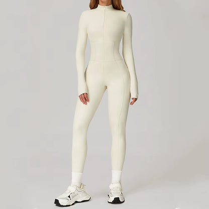 Velvet Yoga Jumpsuit Fitness Set Sports Jumpsuits Gym Clothing Set Long-Sleeved Warm Bodysuit Women Outfit Push-Up Activewear