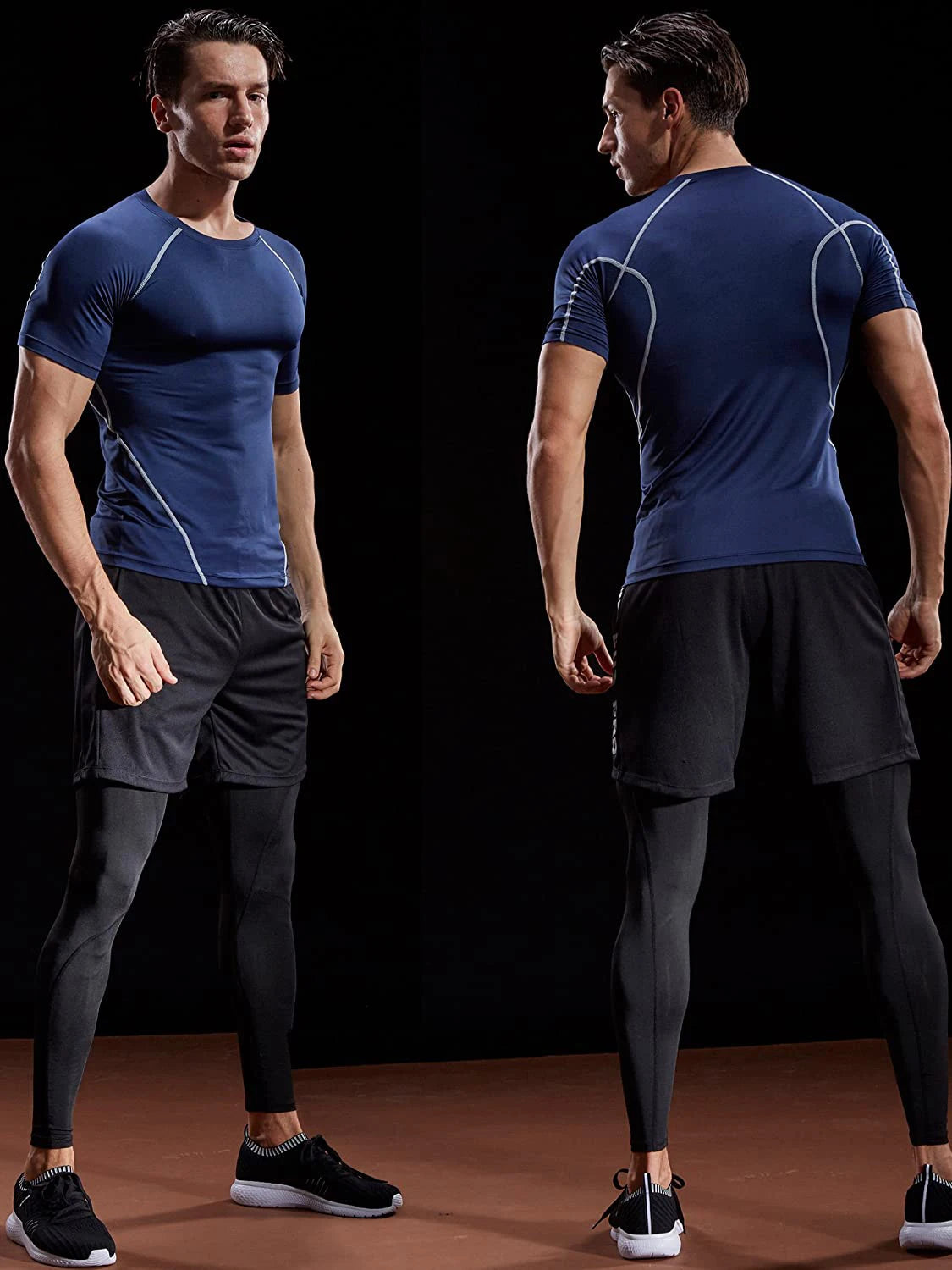 2025 Compression T Shirt Men Summer Sportswear Running T-Shirt Elastic Quick Dry Sport Tops Tee Athletic Gym Workout Shirts Men