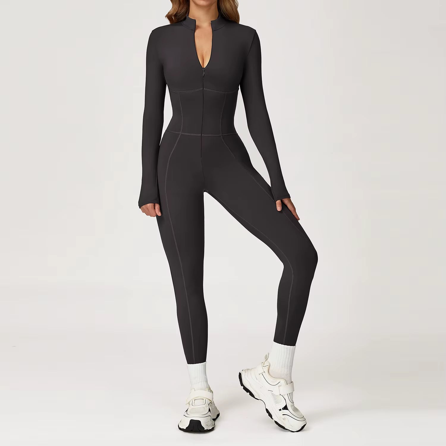 Velvet Yoga Jumpsuit Fitness Set Sports Jumpsuits Gym Clothing Set Long-Sleeved Warm Bodysuit Women Outfit Push-Up Activewear
