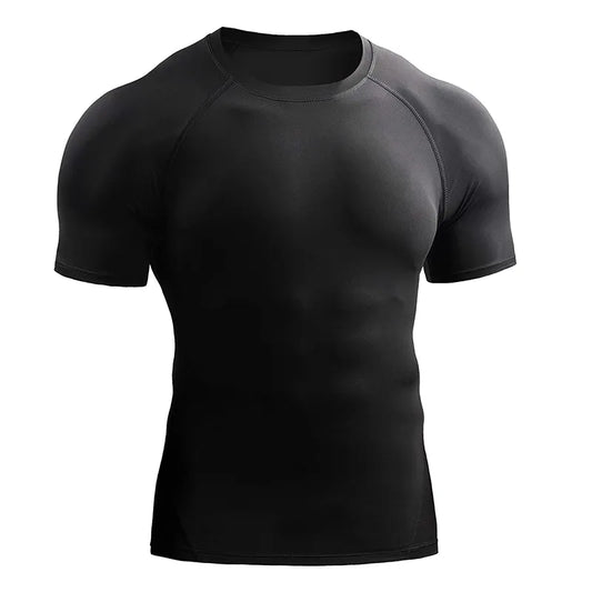 2025 Compression T Shirt Men Summer Sportswear Running T-Shirt Elastic Quick Dry Sport Tops Tee Athletic Gym Workout Shirts Men