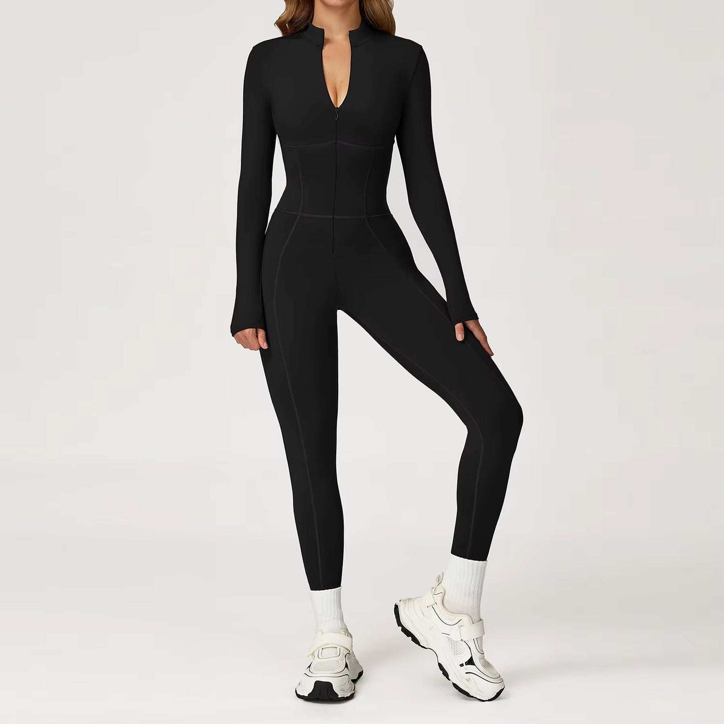 Velvet Yoga Jumpsuit Fitness Set Sports Jumpsuits Gym Clothing Set Long-Sleeved Warm Bodysuit Women Outfit Push-Up Activewear