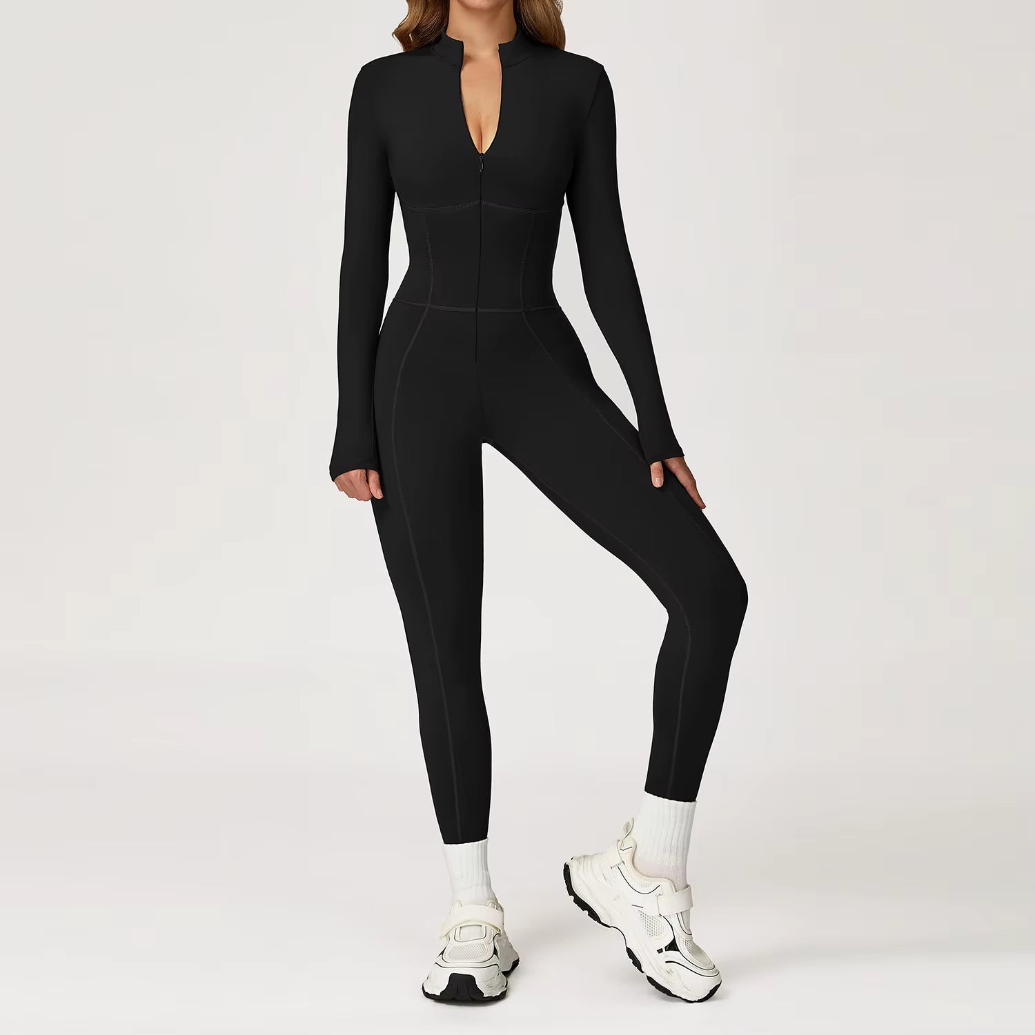Velvet Yoga Jumpsuit Fitness Set Sports Jumpsuits Gym Clothing Set Long-Sleeved Warm Bodysuit Women Outfit Push-Up Activewear
