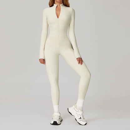 Velvet Yoga Jumpsuit Fitness Set Sports Jumpsuits Gym Clothing Set Long-Sleeved Warm Bodysuit Women Outfit Push-Up Activewear