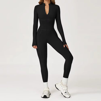 Velvet Yoga Jumpsuit Fitness Set Sports Jumpsuits Gym Clothing Set Long-Sleeved Warm Bodysuit Women Outfit Push-Up Activewear
